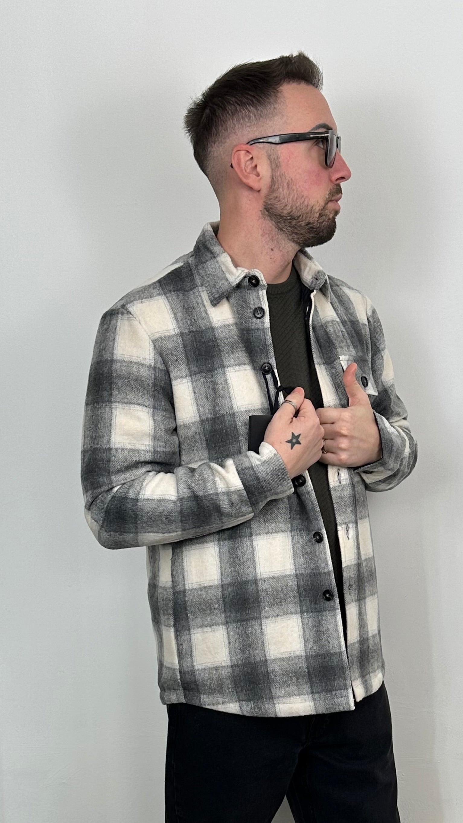 Giacca / camicia “IMPERIAL” a quadri con bottoni