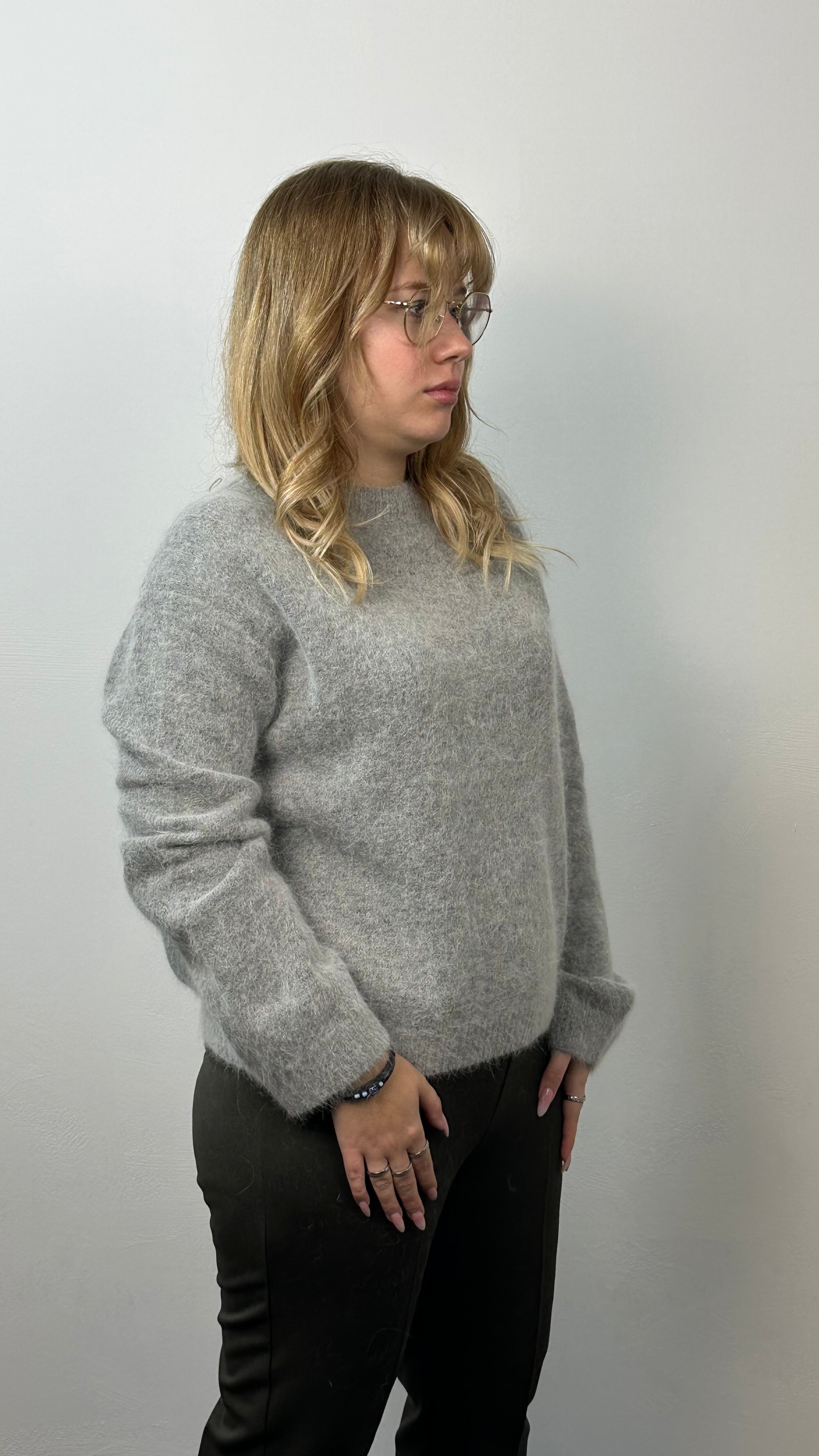 Maglione morbido con lana di Angora