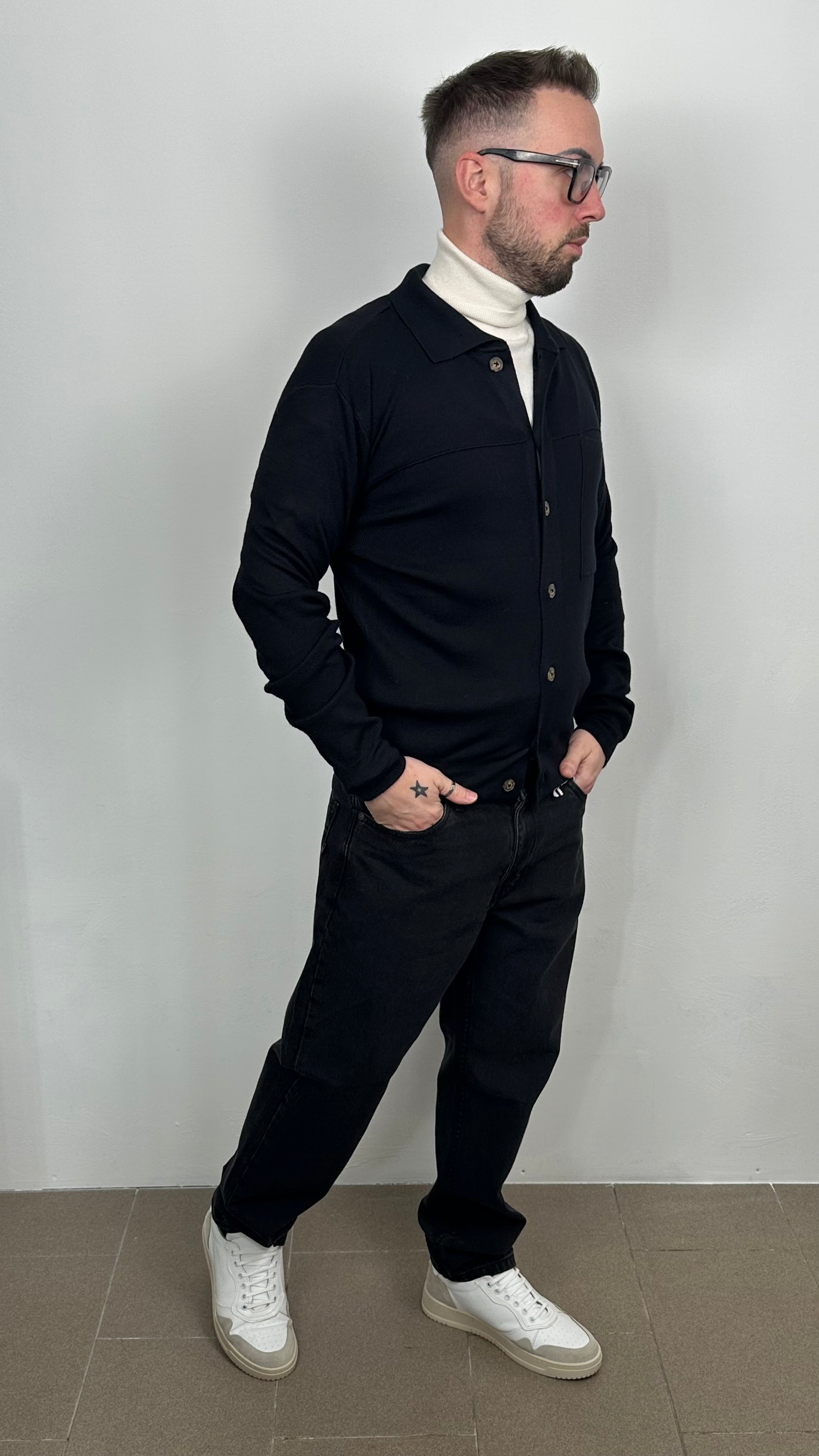 Cardigan "IMPERIAL" con bottoni e collo polo