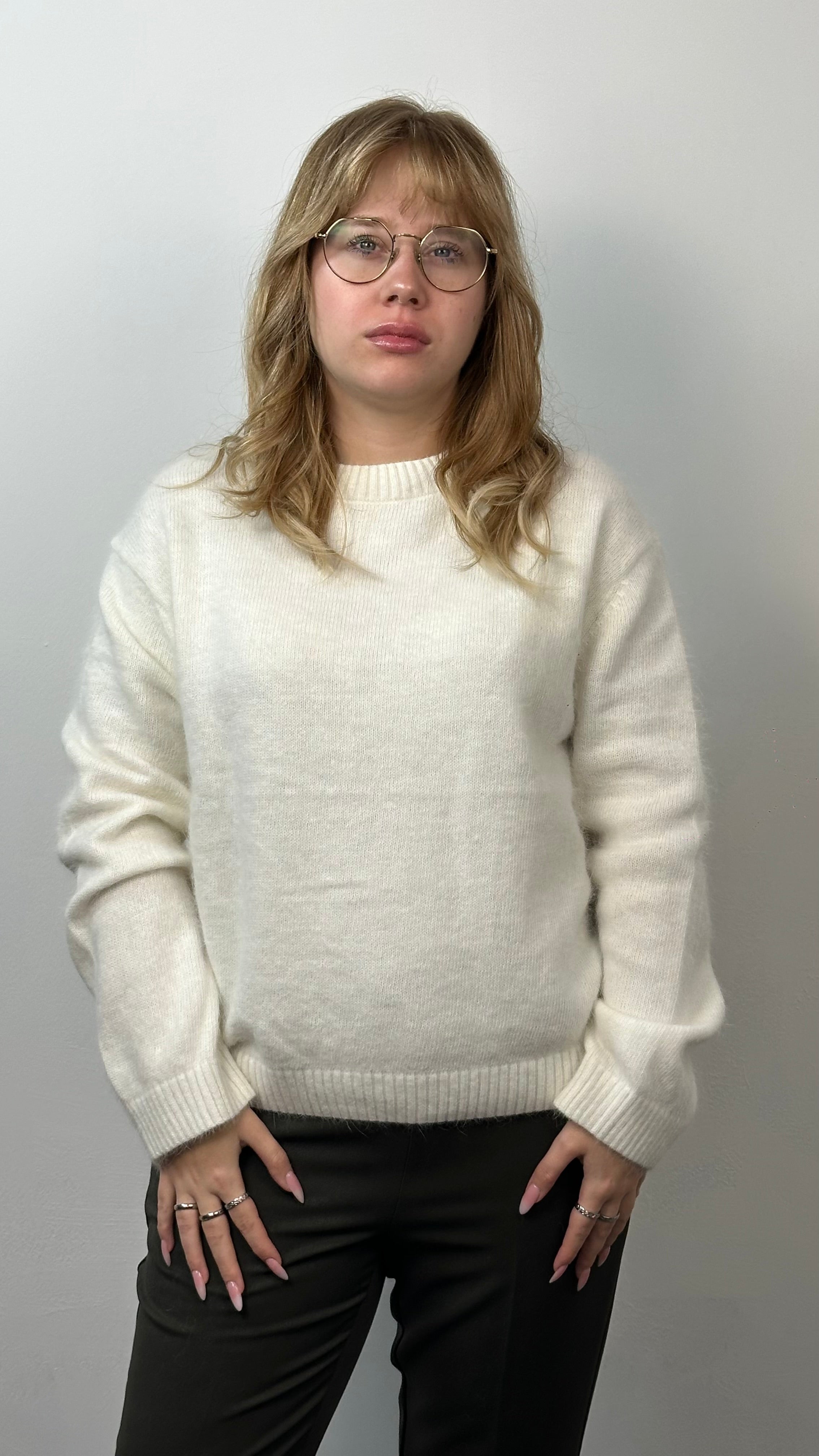 Maglione morbido con lana di Angora