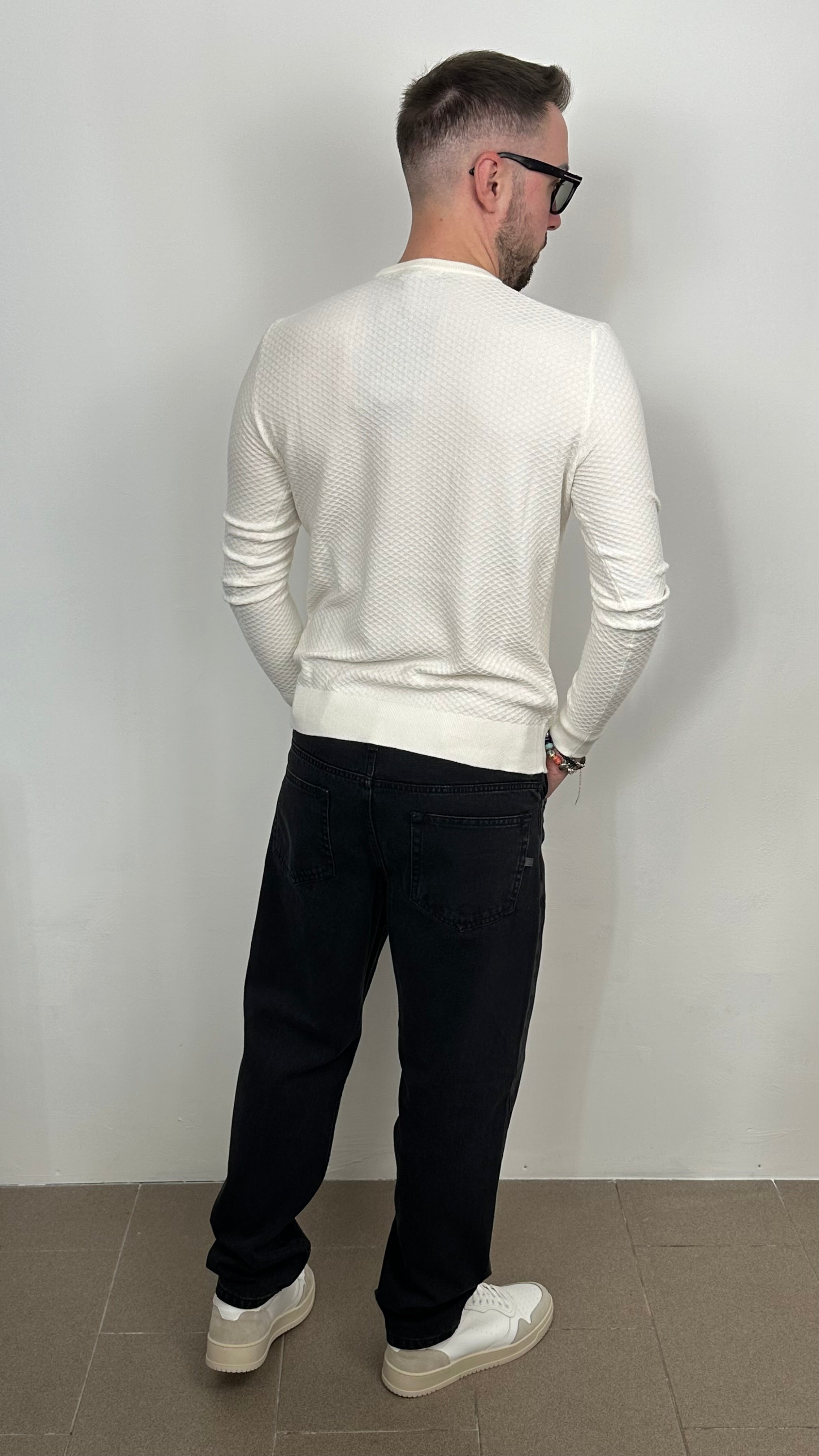 Maglione "IMPERIAL" girocollo a coste sottili vestibilità regolare