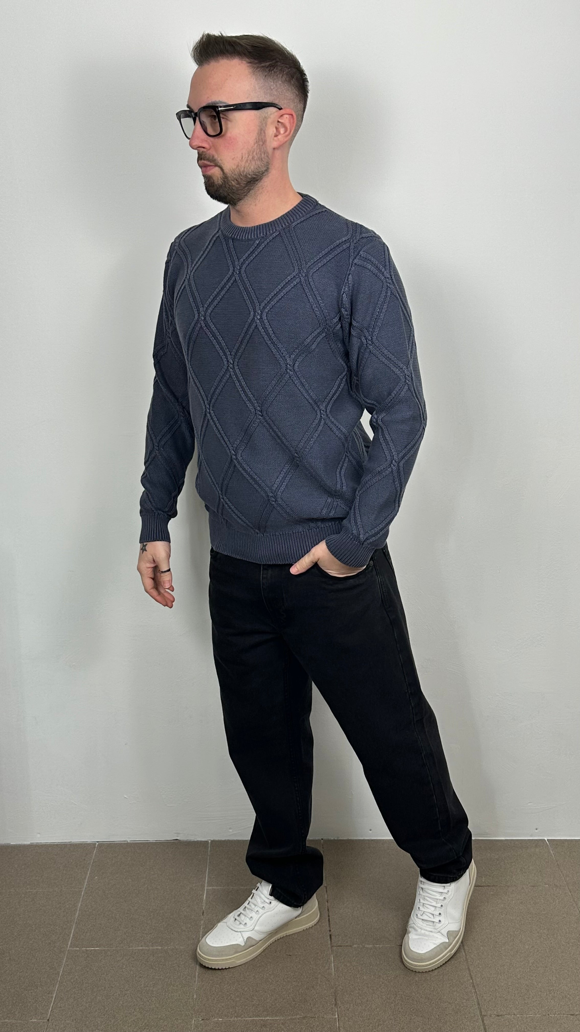 Maglione “IMPERIAL” a rombi a manica lunga