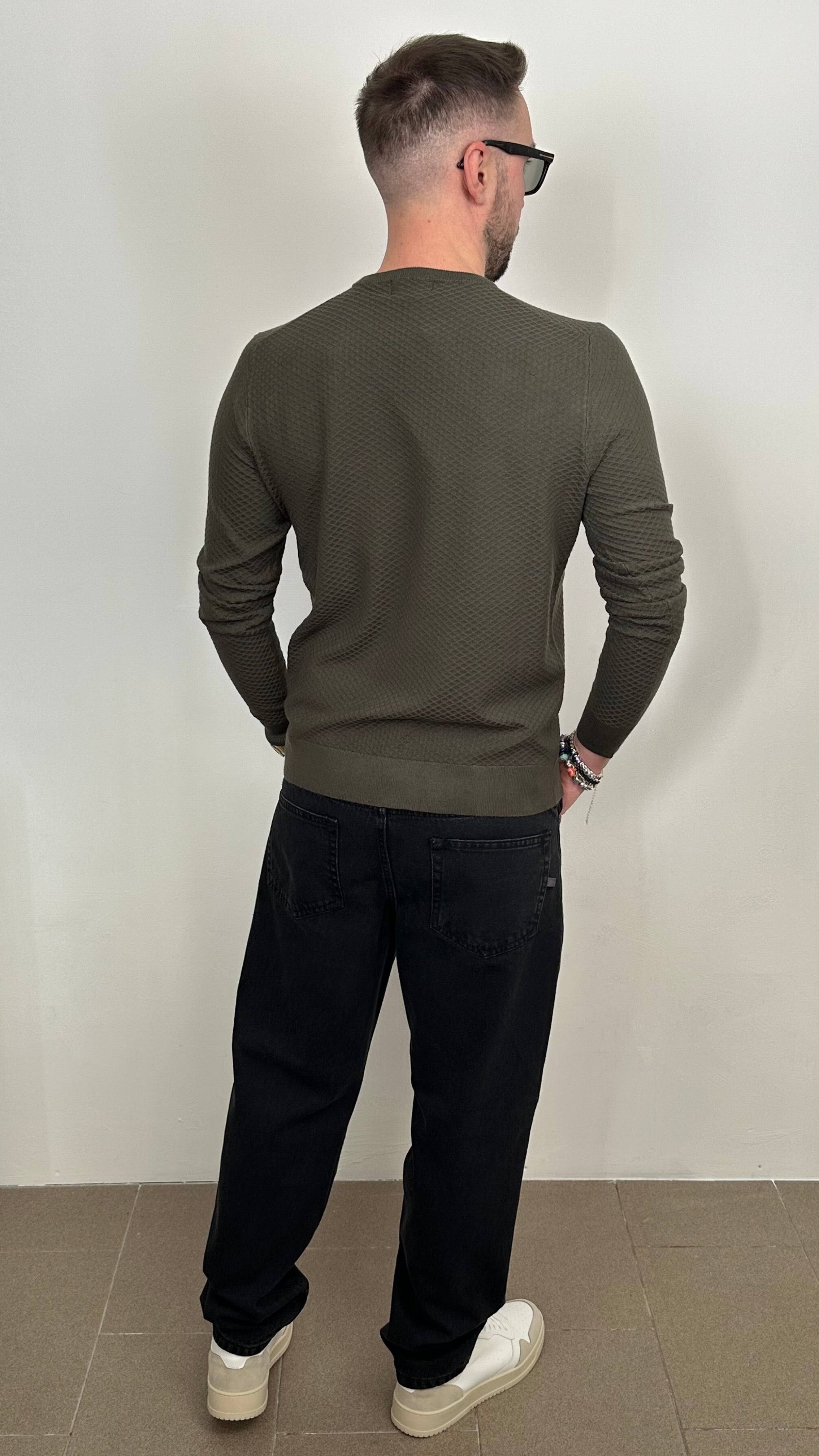 Maglione "IMPERIAL" girocollo a coste sottili vestibilità regolare