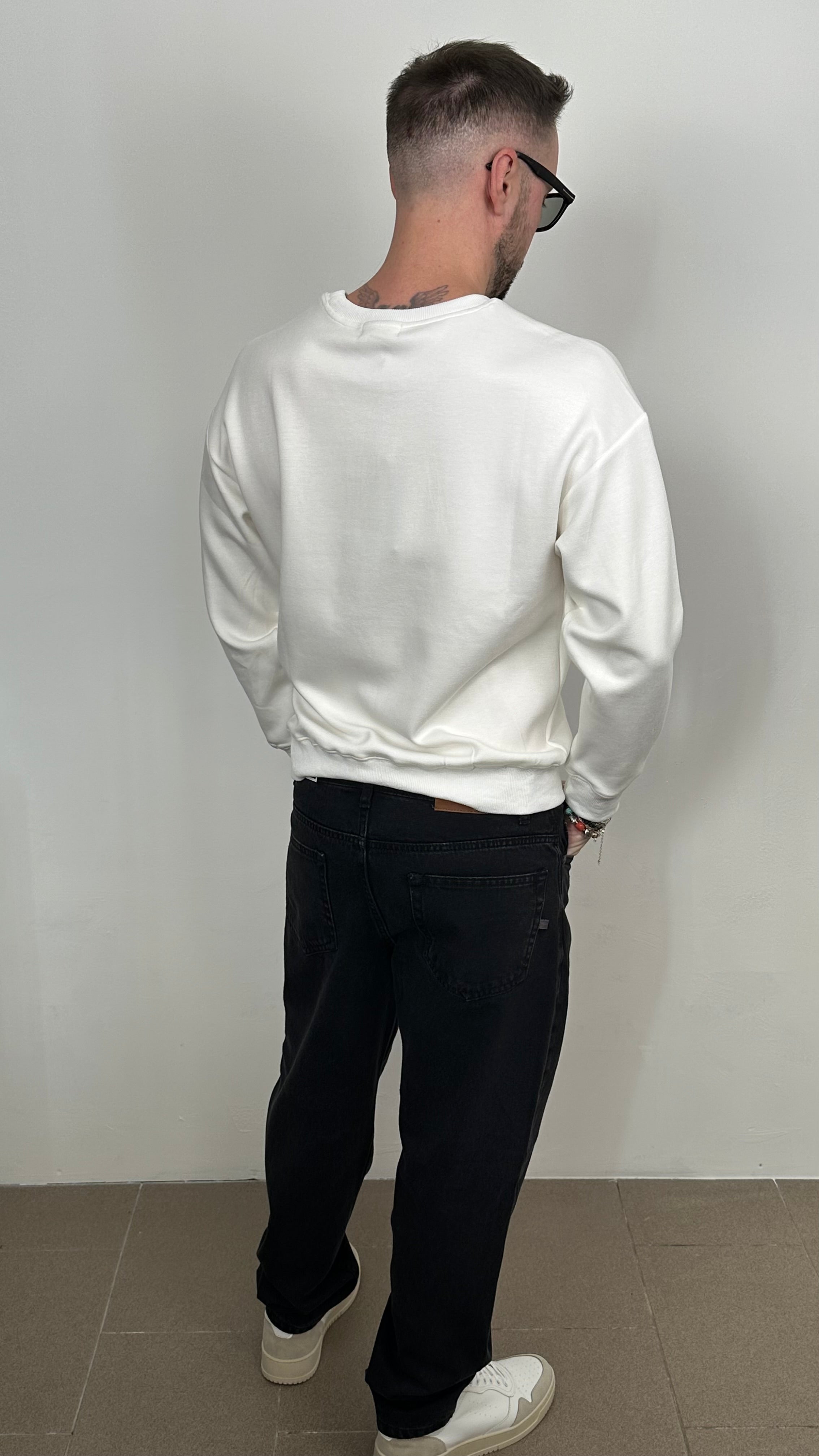 Felpa “IMPERIAL” collo rotondo tinta unita