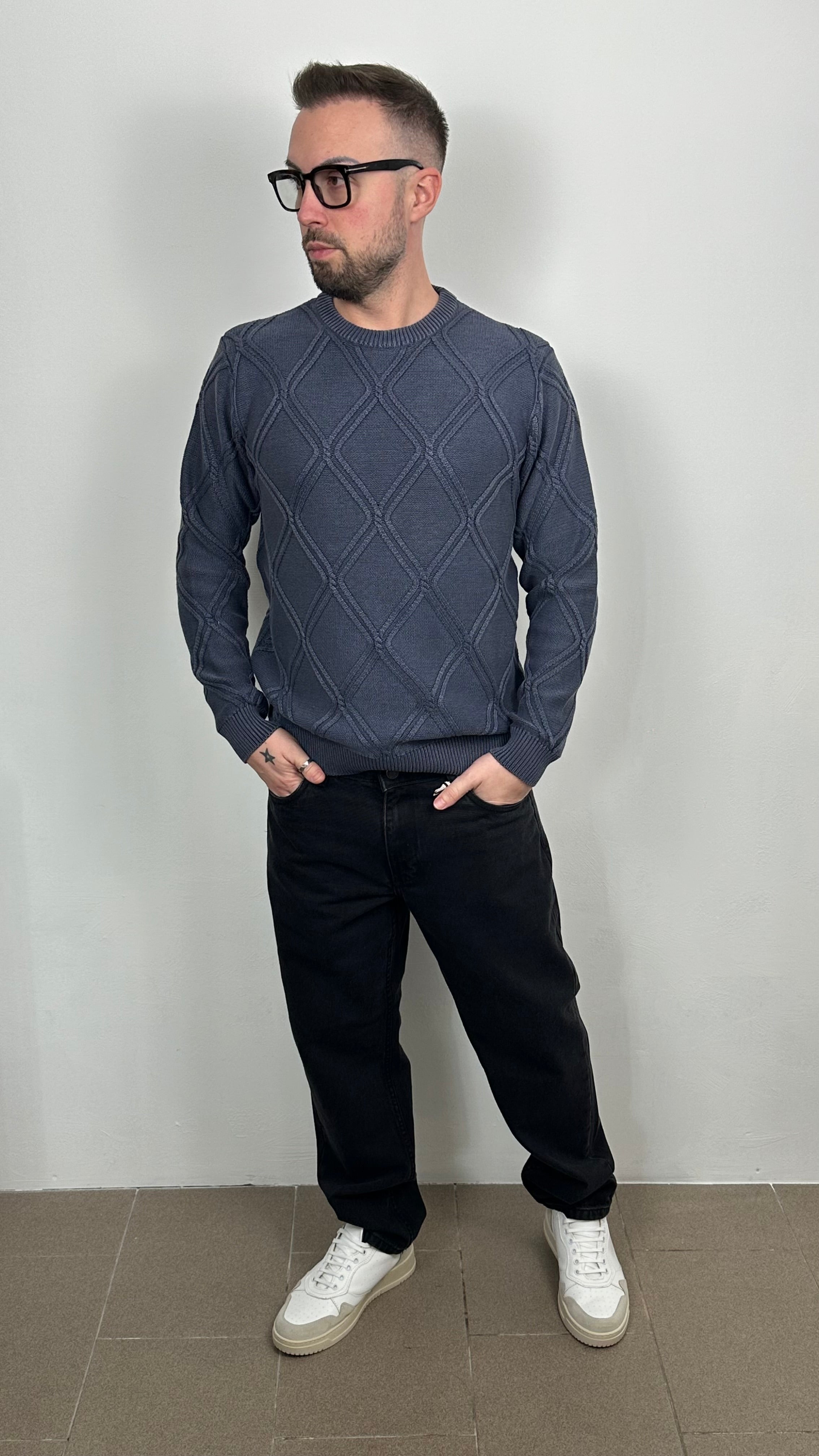 Maglione “IMPERIAL” a rombi a manica lunga