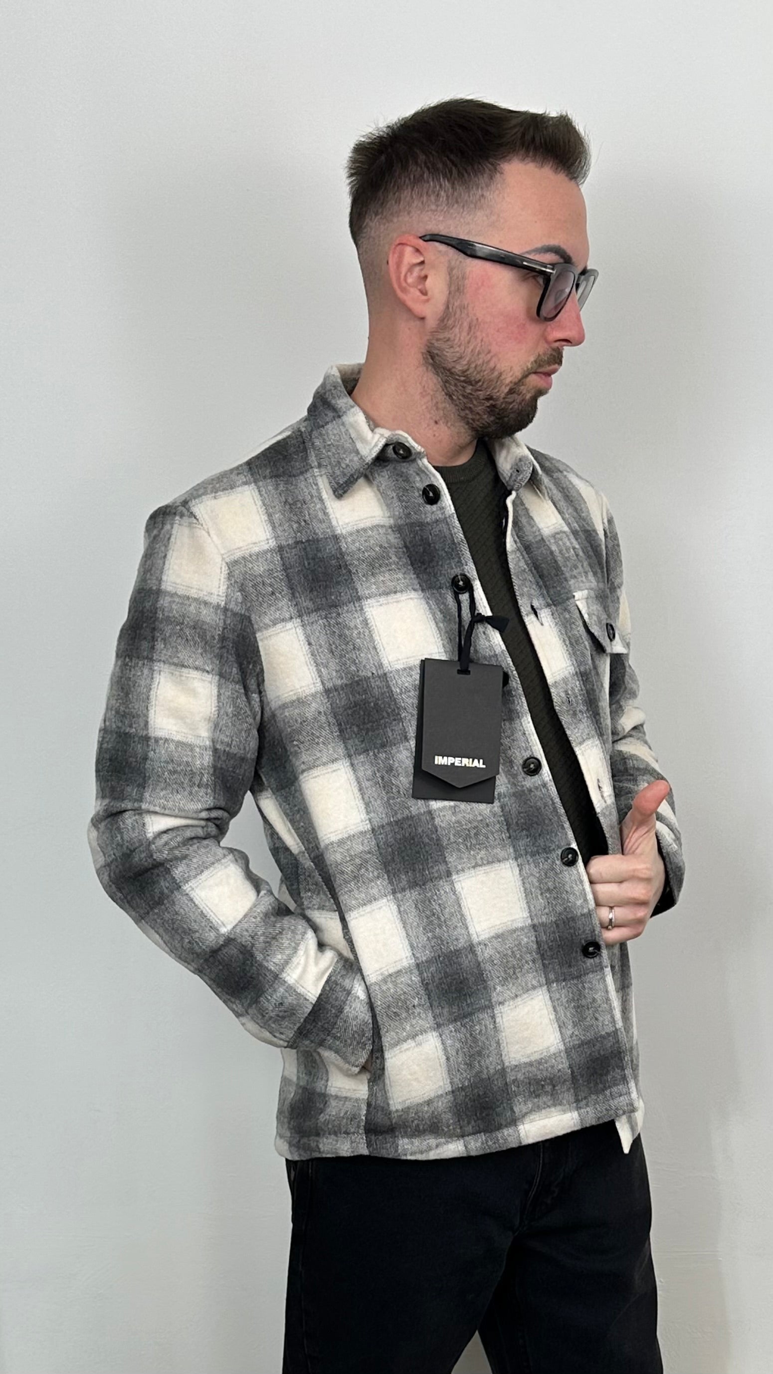 Giacca / camicia “IMPERIAL” a quadri con bottoni