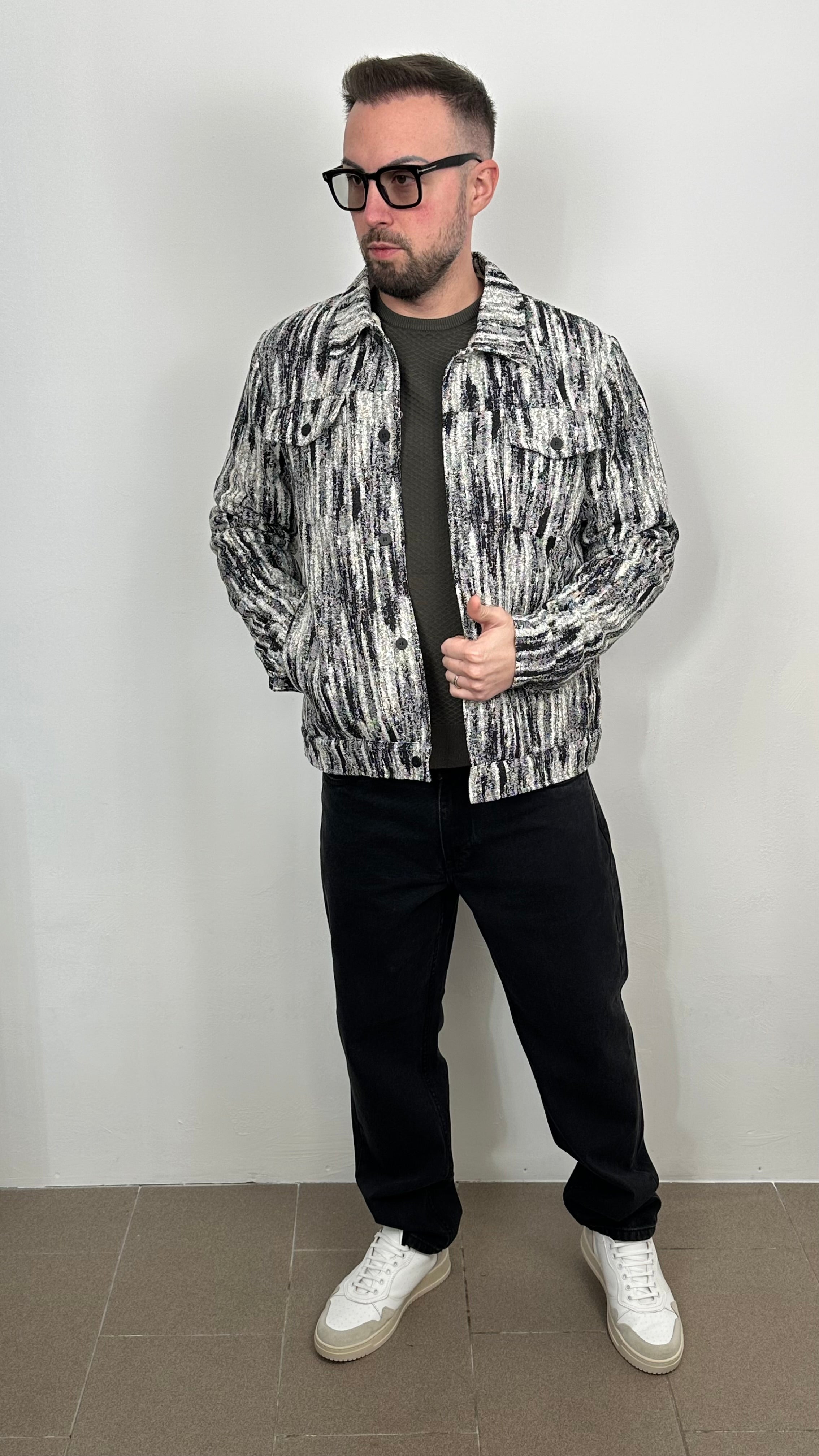 Giubbotto a fantasia con interno in pelliccia sintetica