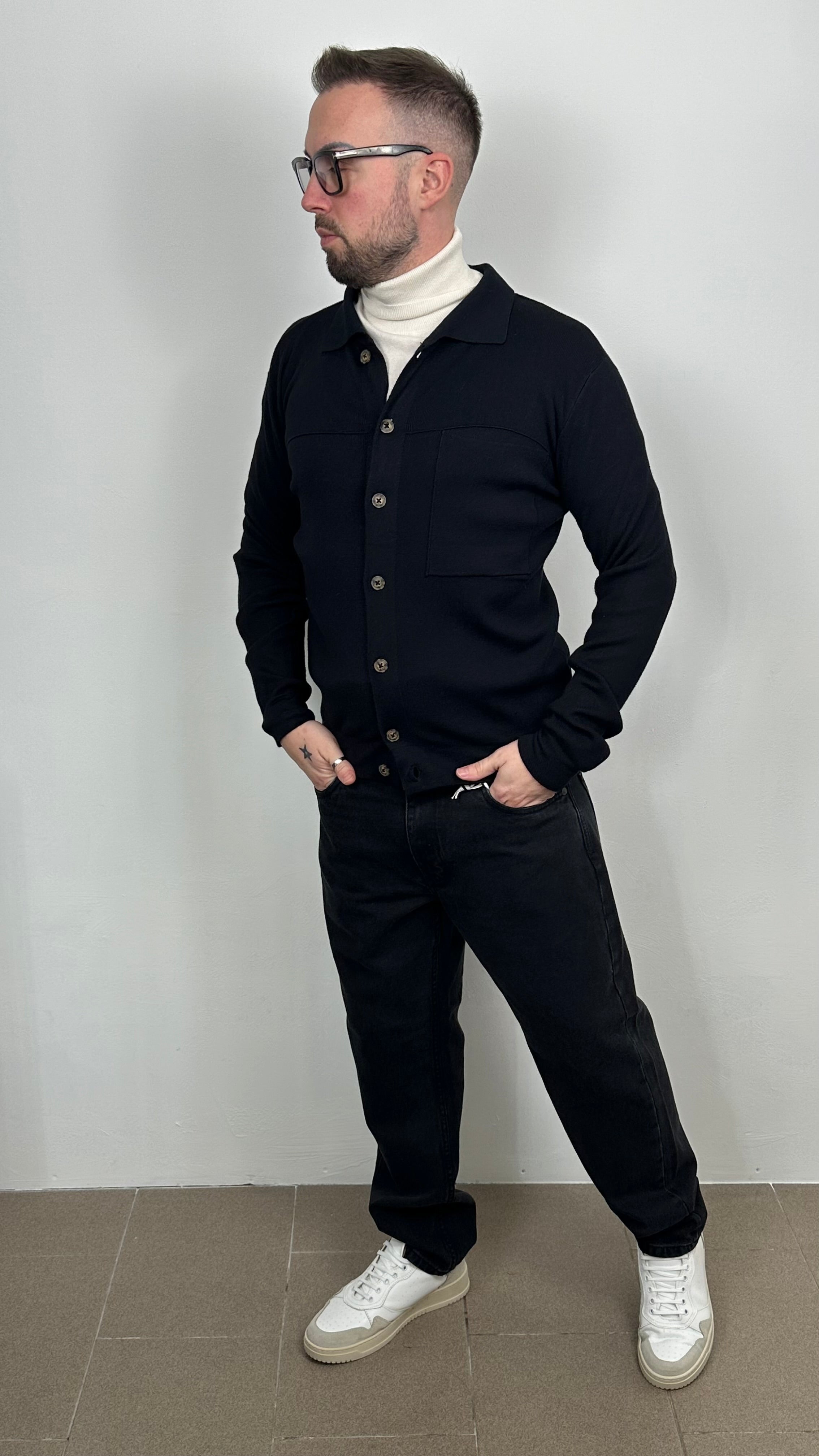 Cardigan "IMPERIAL" con bottoni e collo polo