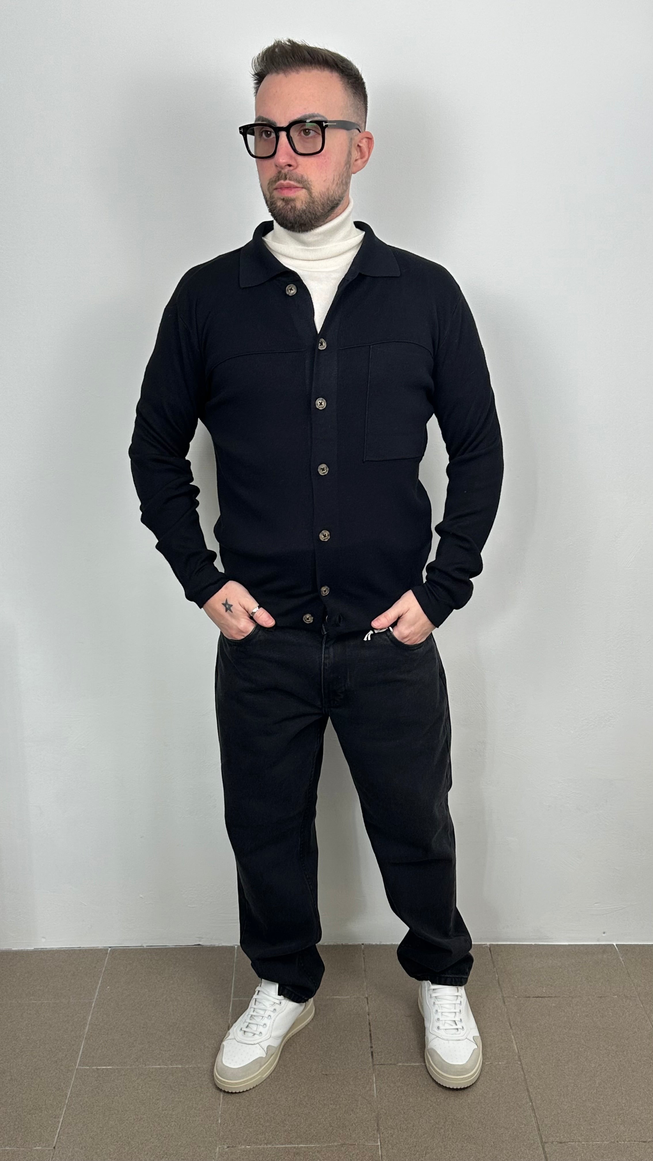 Cardigan "IMPERIAL" con bottoni e collo polo