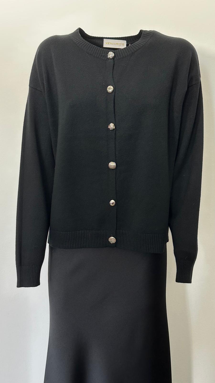 Cardigan con bottoni gioiello