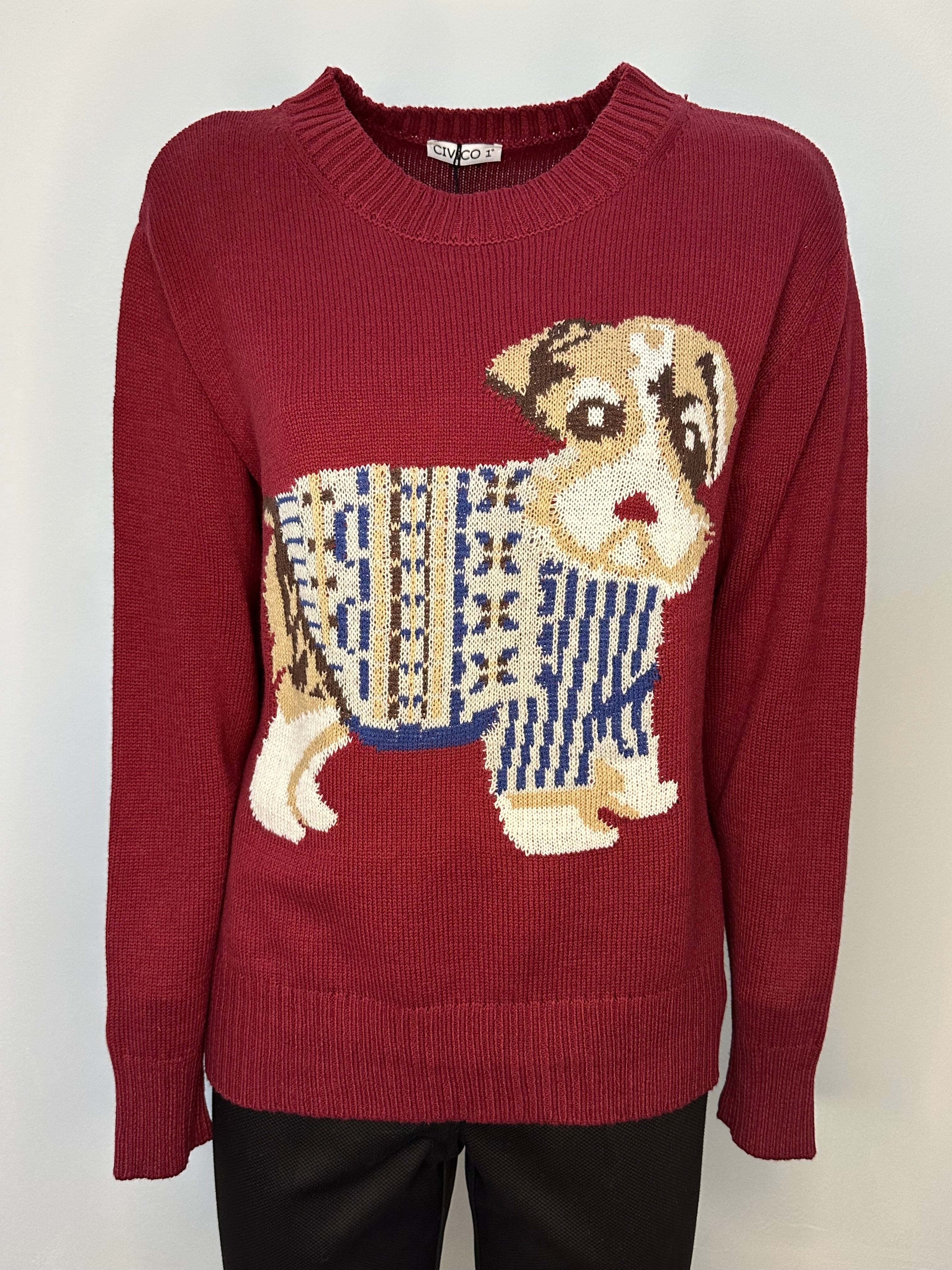 Maglione con ricamo sul davanti