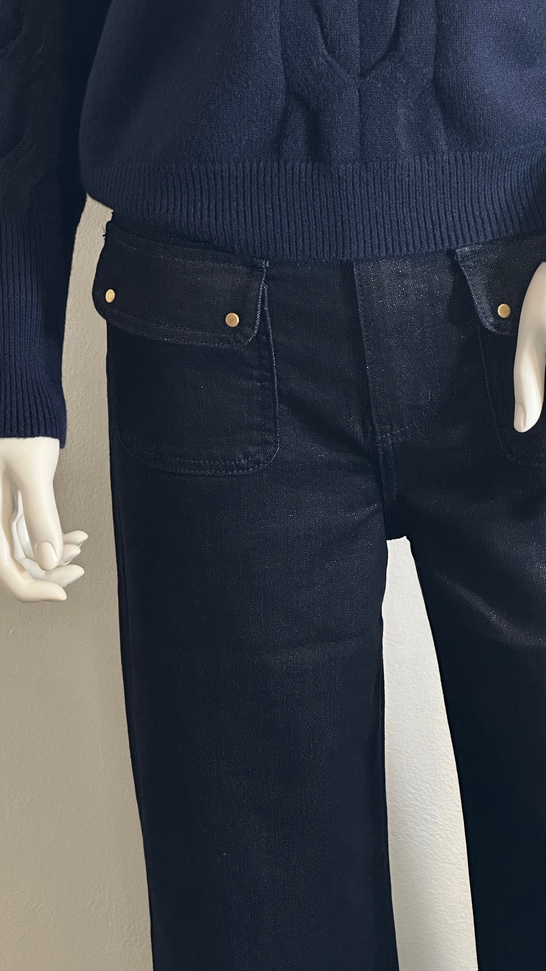 Jeans "LUCE" gamba larga con glitter