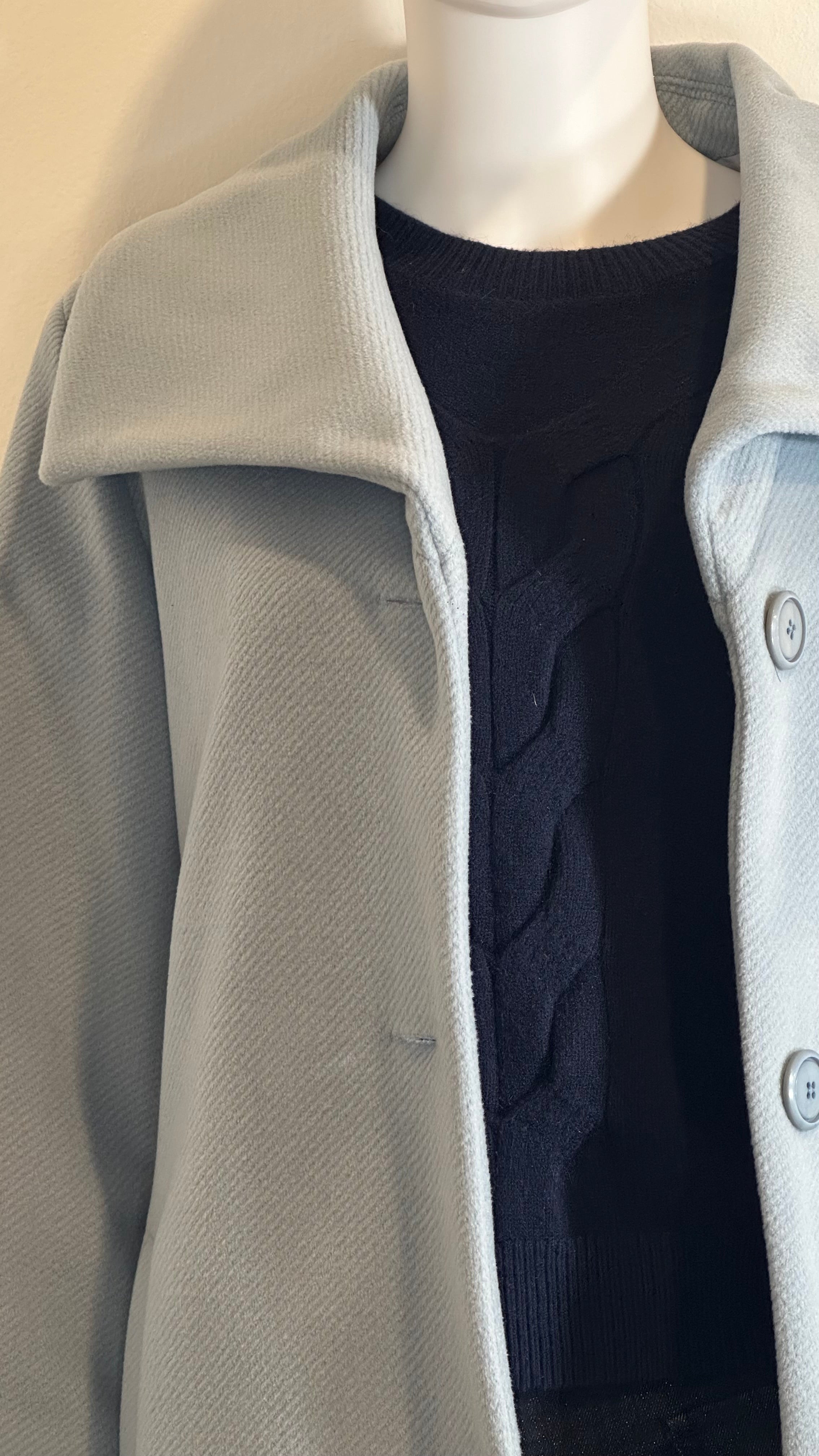 Cappotto monopetto colletto ampio