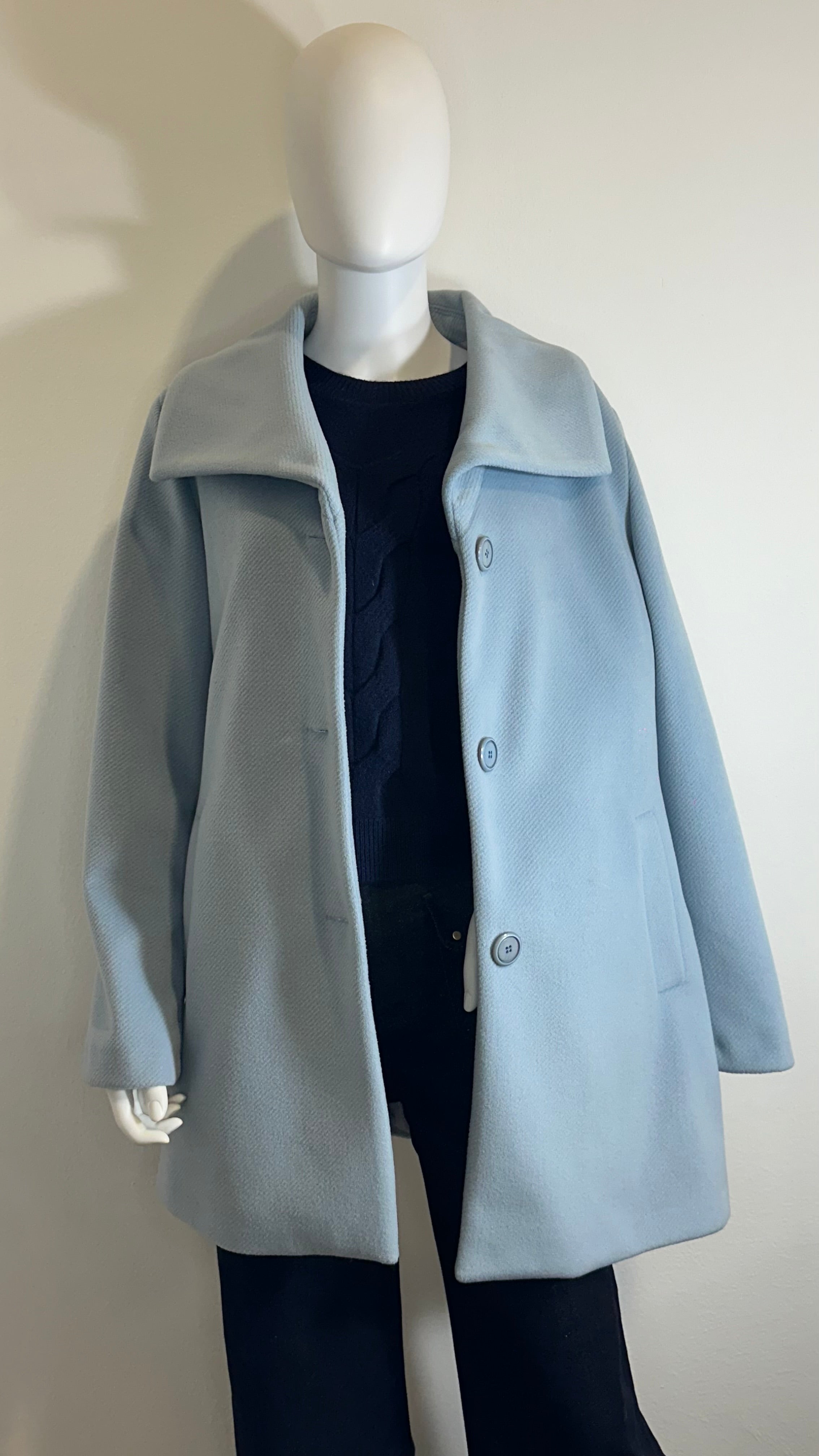 Cappotto monopetto colletto ampio