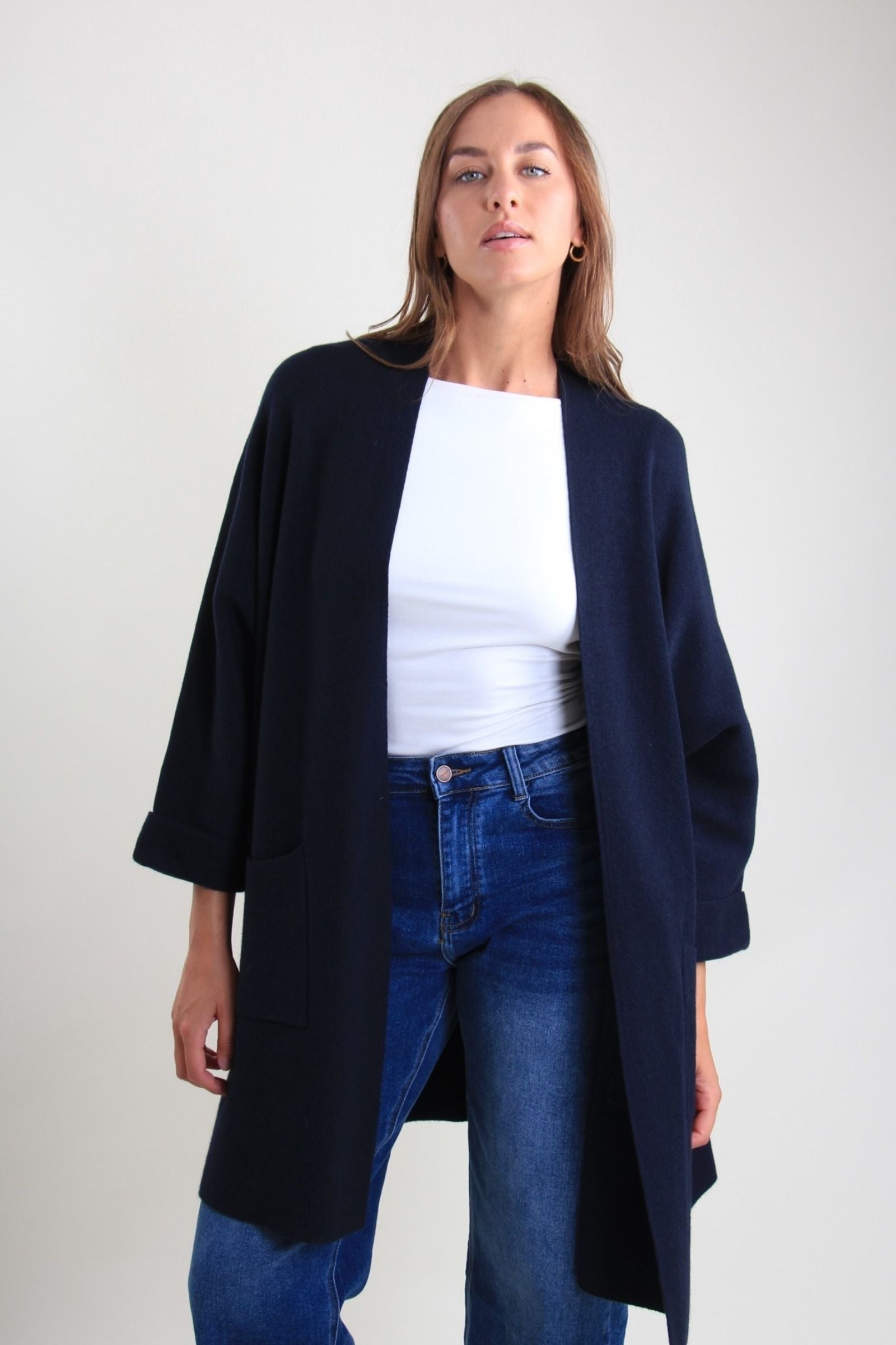 Cardigan lungo con tasche